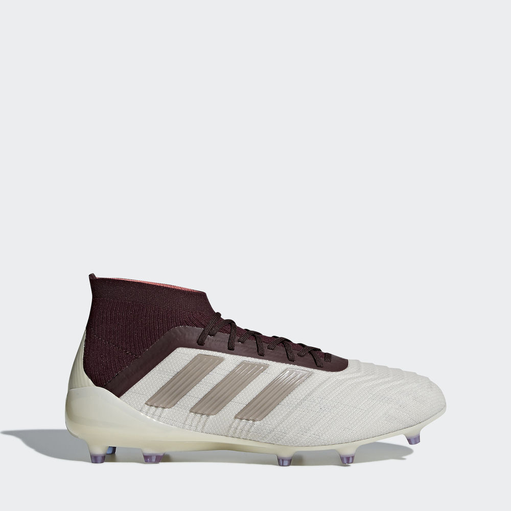 Adidas Predator 18.1 Firm Ground - ποδοσφαιρικα παπουτσια γυναικεια - Γκρι Μεταλλικός/Μπορντο,Μέγεθο